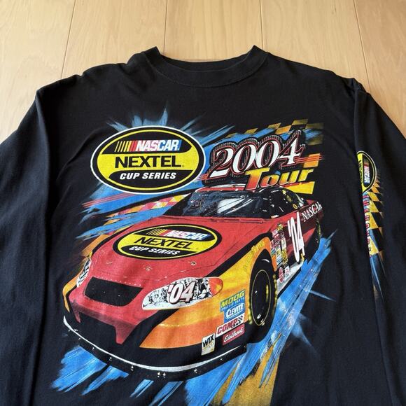 Vintage Nascar Nextel Cup Series Shirt XL Black Y2K Long Sleeve AOP Racing Art - Picture 3 of 8